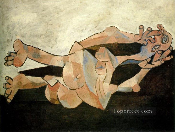 Femme Couchee sur fond Cachou 1938 Cubismo Pintura al óleo